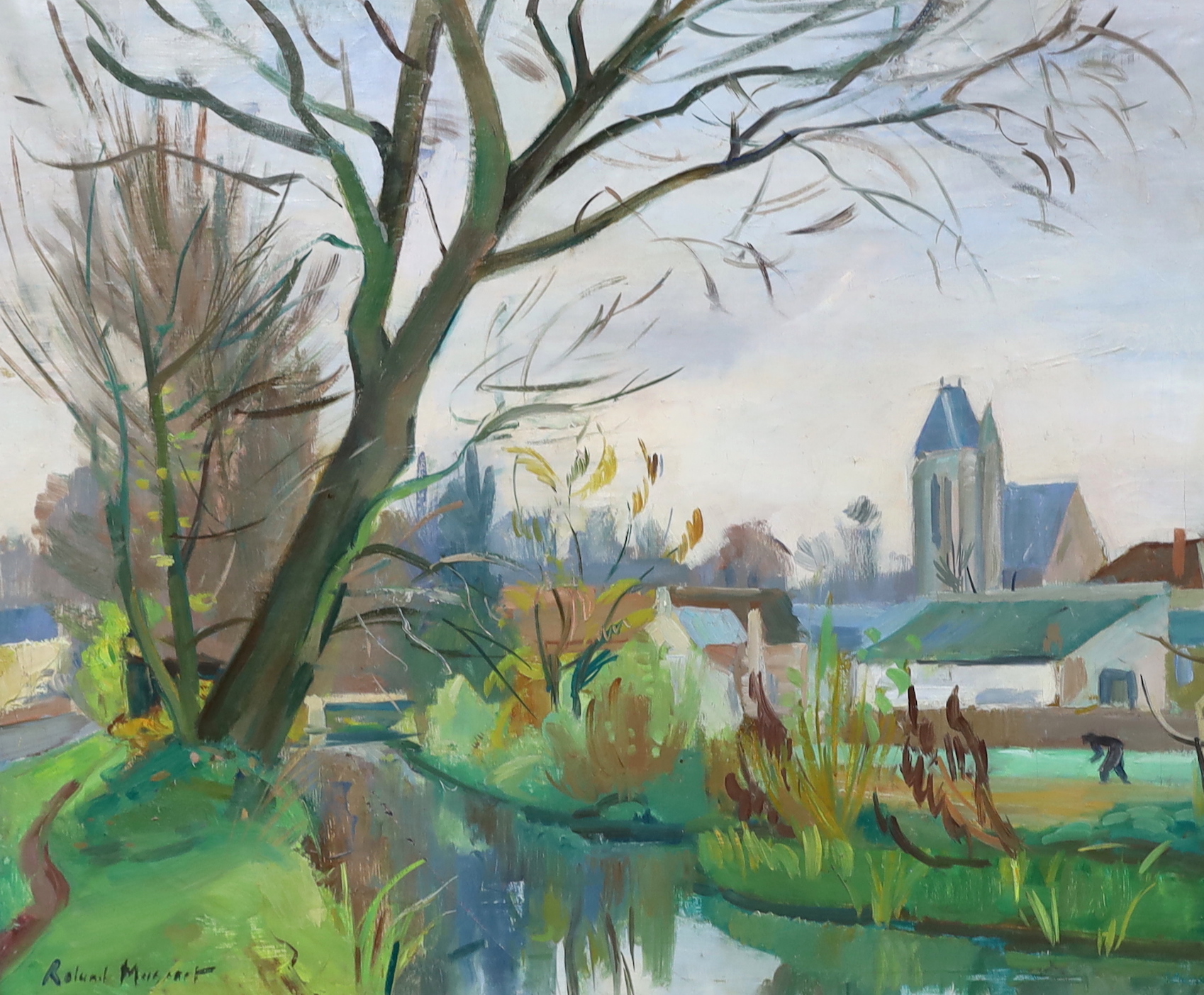 Roland Marie Mascart (French, b.1909), oil on canvas, 'Morigny en Novembre', signed and inscribed verso, 53 x 64cm